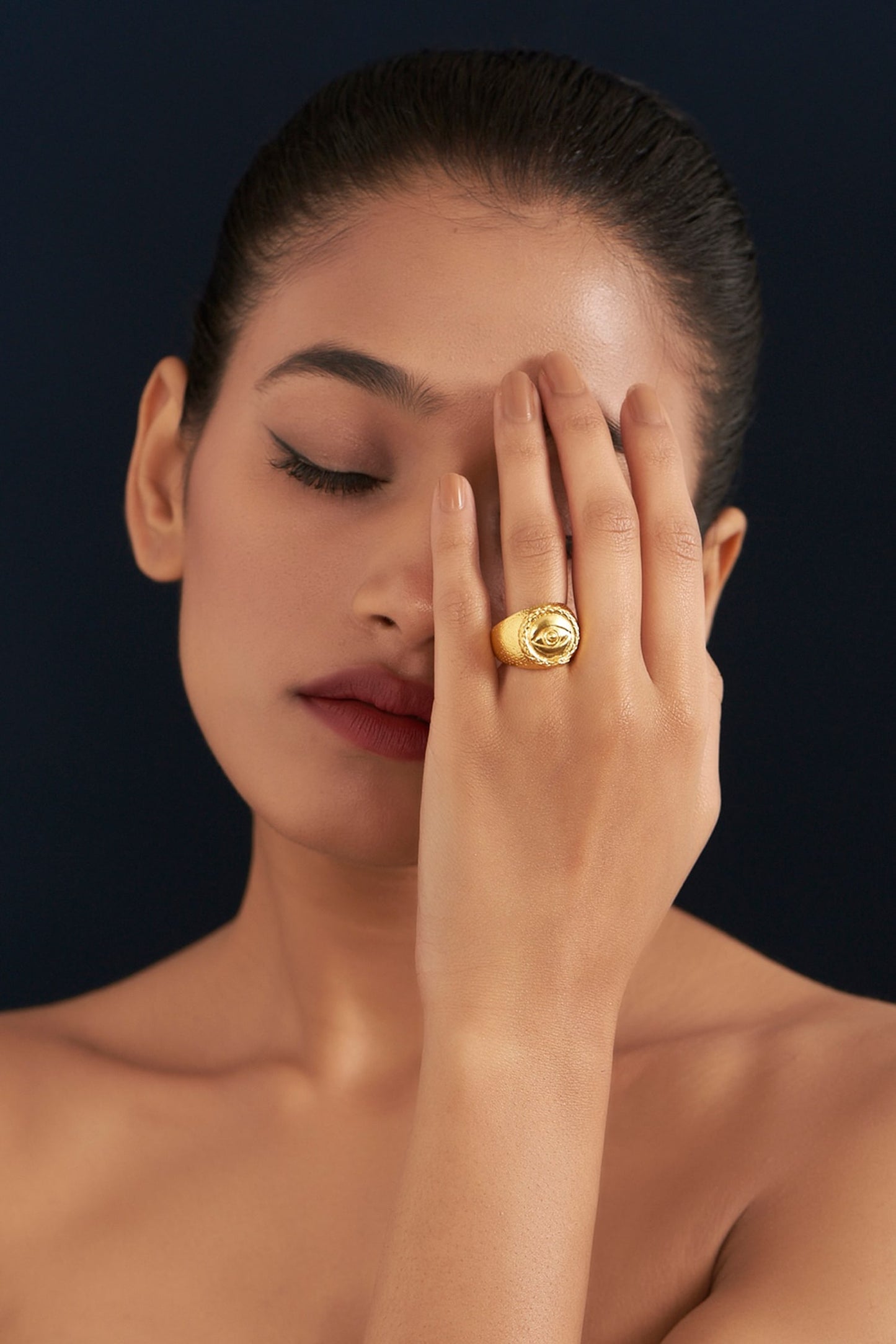 Evil Eye Carved Ring 