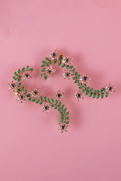 Floret Creeper Embellished Ear Cuffs 