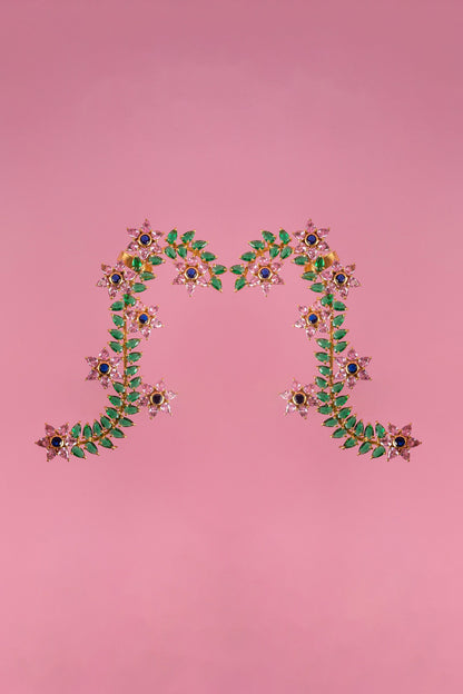 Floret Creeper Embellished Ear Cuffs 