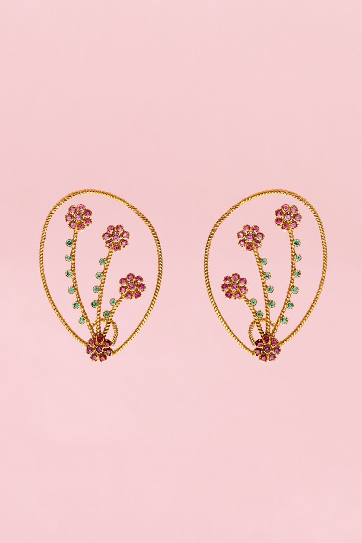 Lotus Zirconia Embellished Ear Cuffs 