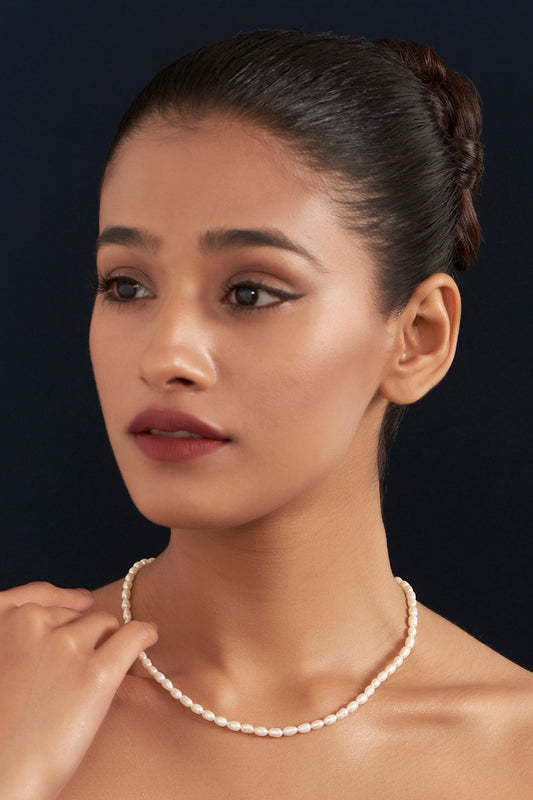 Peony Pearl Chain Necklace 