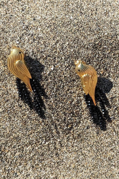 Sparrow Carved Bead Tassel Earrings 