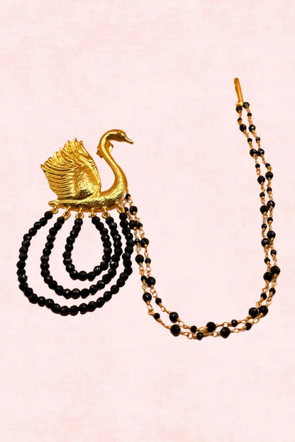 Swan Bead Tassel Earrings 