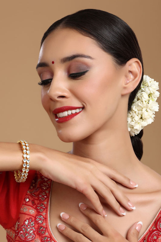 Kundan Studded Cutwork Bangle - Single Pc 