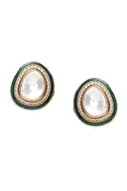 Kundan Stone Embellished Hasli Necklace Set 