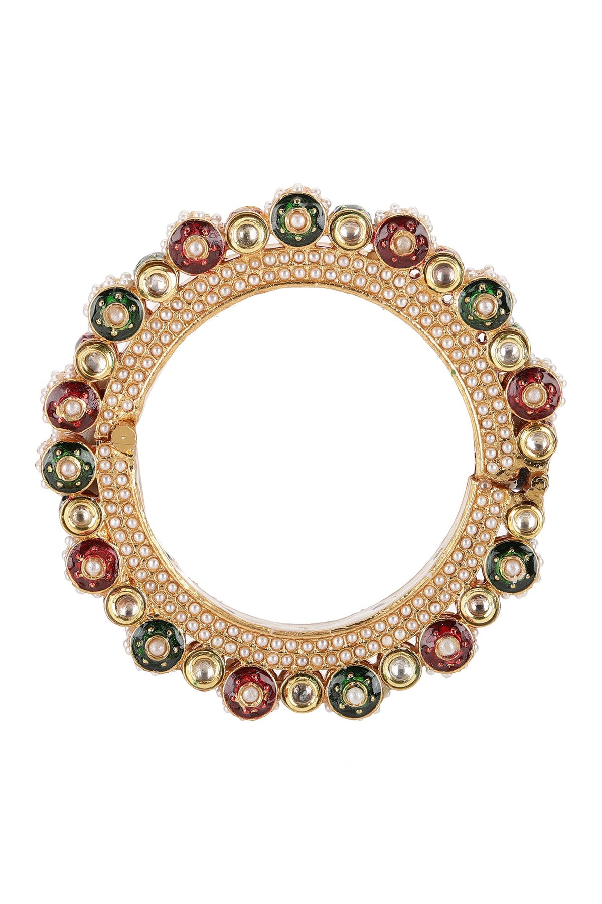 Meenakari Work Pearl Embellished Bangles - Set of 2 
