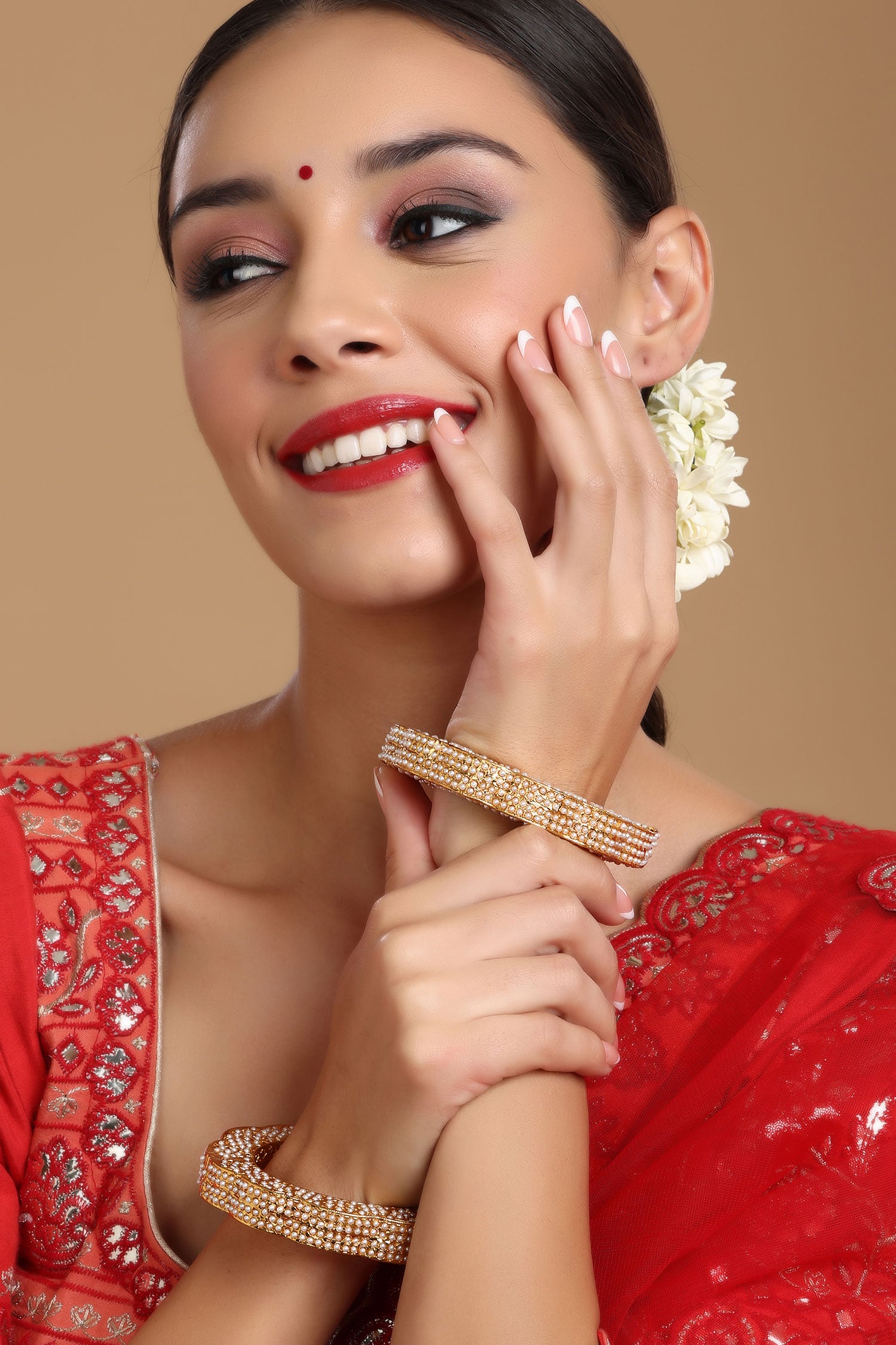 Pearl Embellished Bangles - Set of 2 