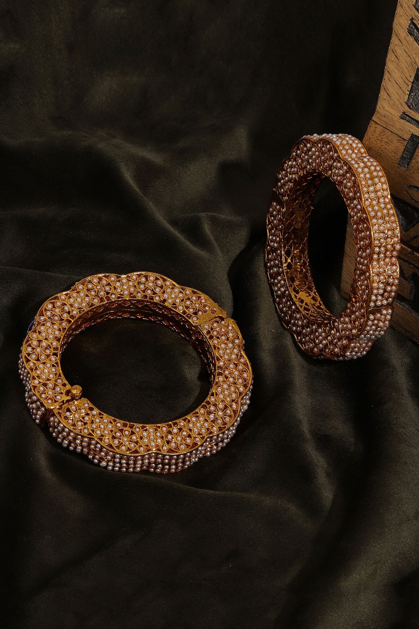 Pearl Embellished Bangles - Set of 2 