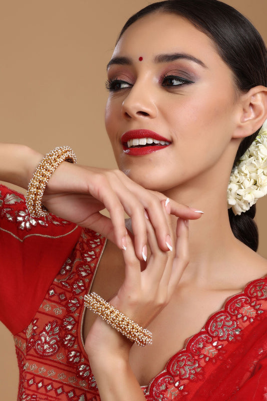 Pearl Embellished Heavy Bangles - Set of 2 