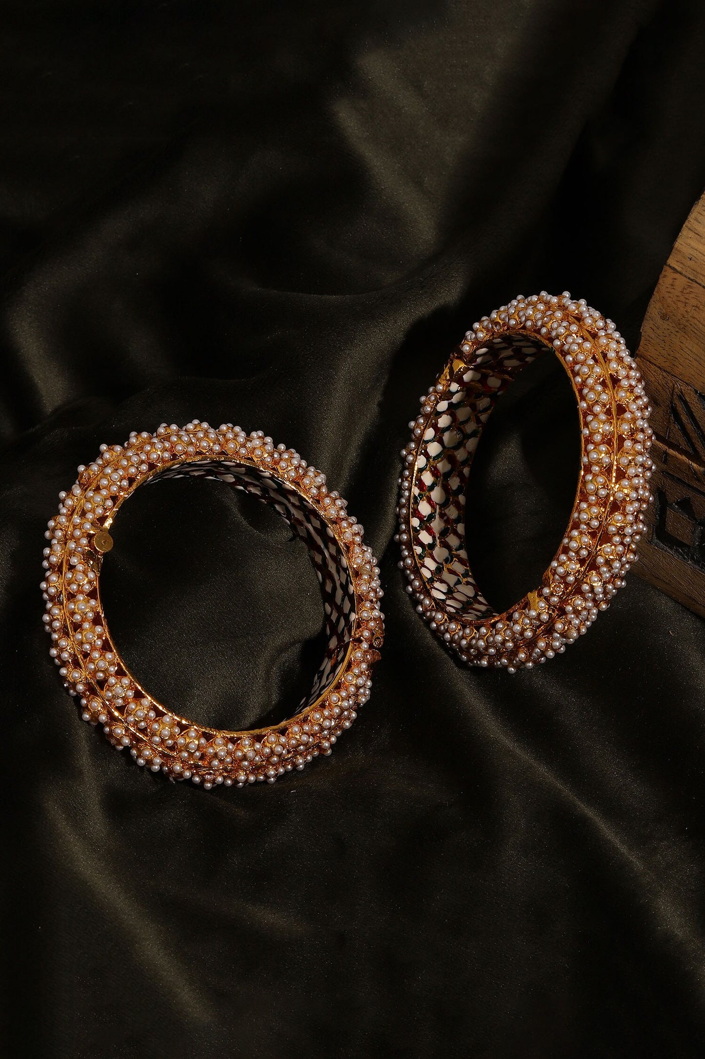 Pearl Embellished Heavy Bangles - Set of 2 
