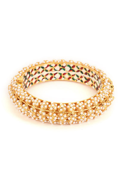 Pearl Embellished Heavy Bangles - Set of 2 