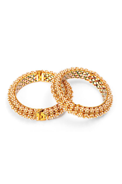Pearl Embellished Heavy Bangles - Set of 2 