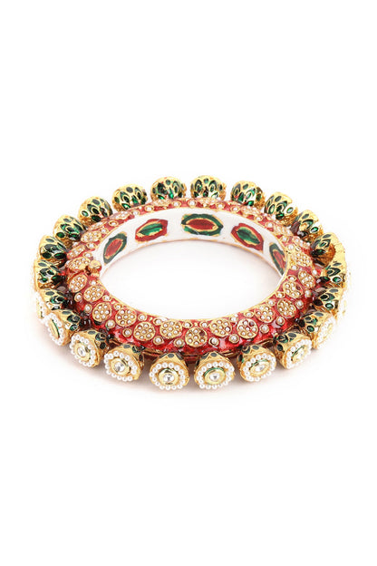 Meenakari Work Pearl Embellished Bangle - Single Pc 
