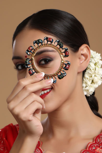 Elephant Motif Meenakari Work Bangle - Single Pc 