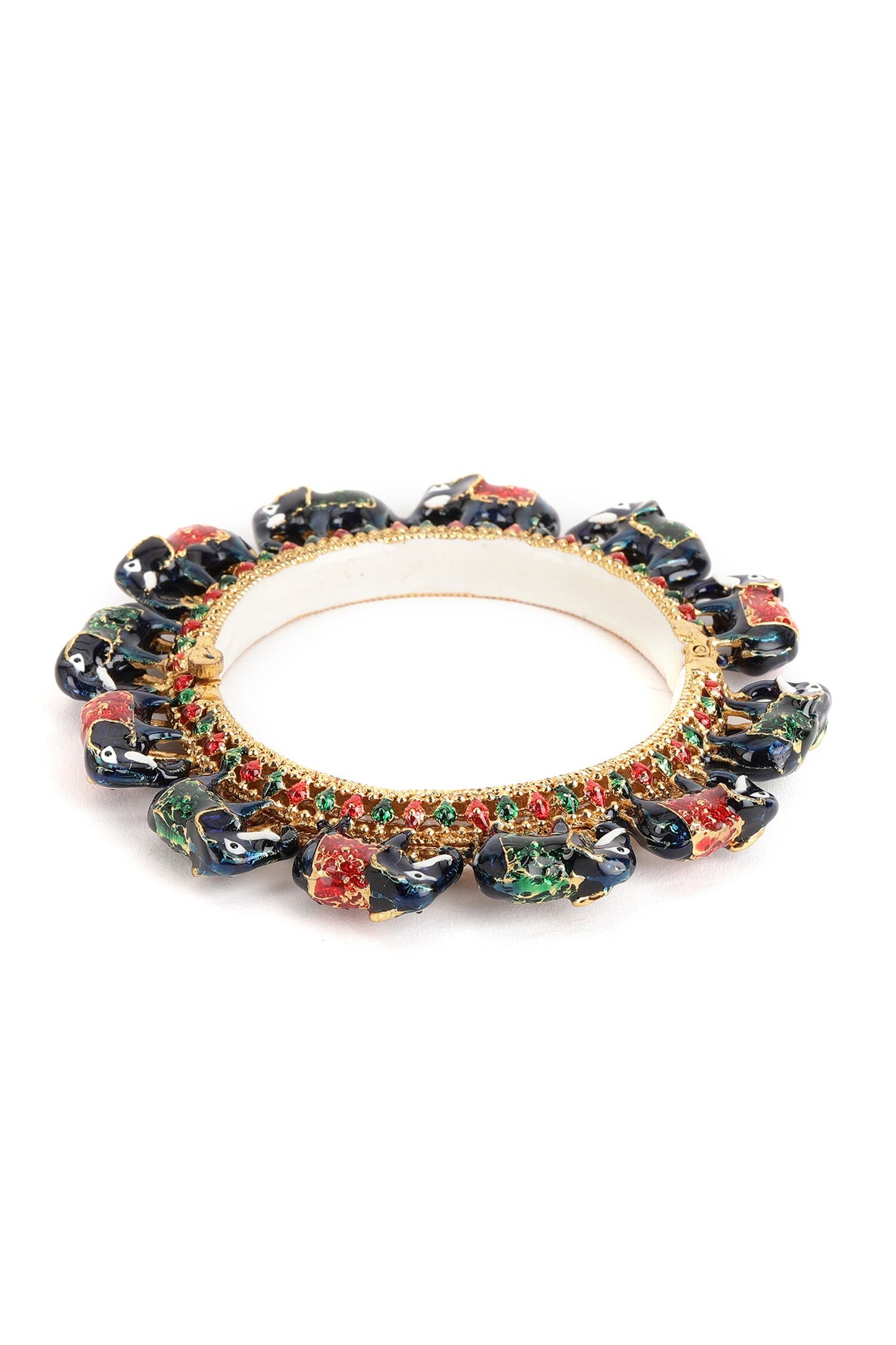 Elephant Motif Meenakari Work Bangle - Single Pc 