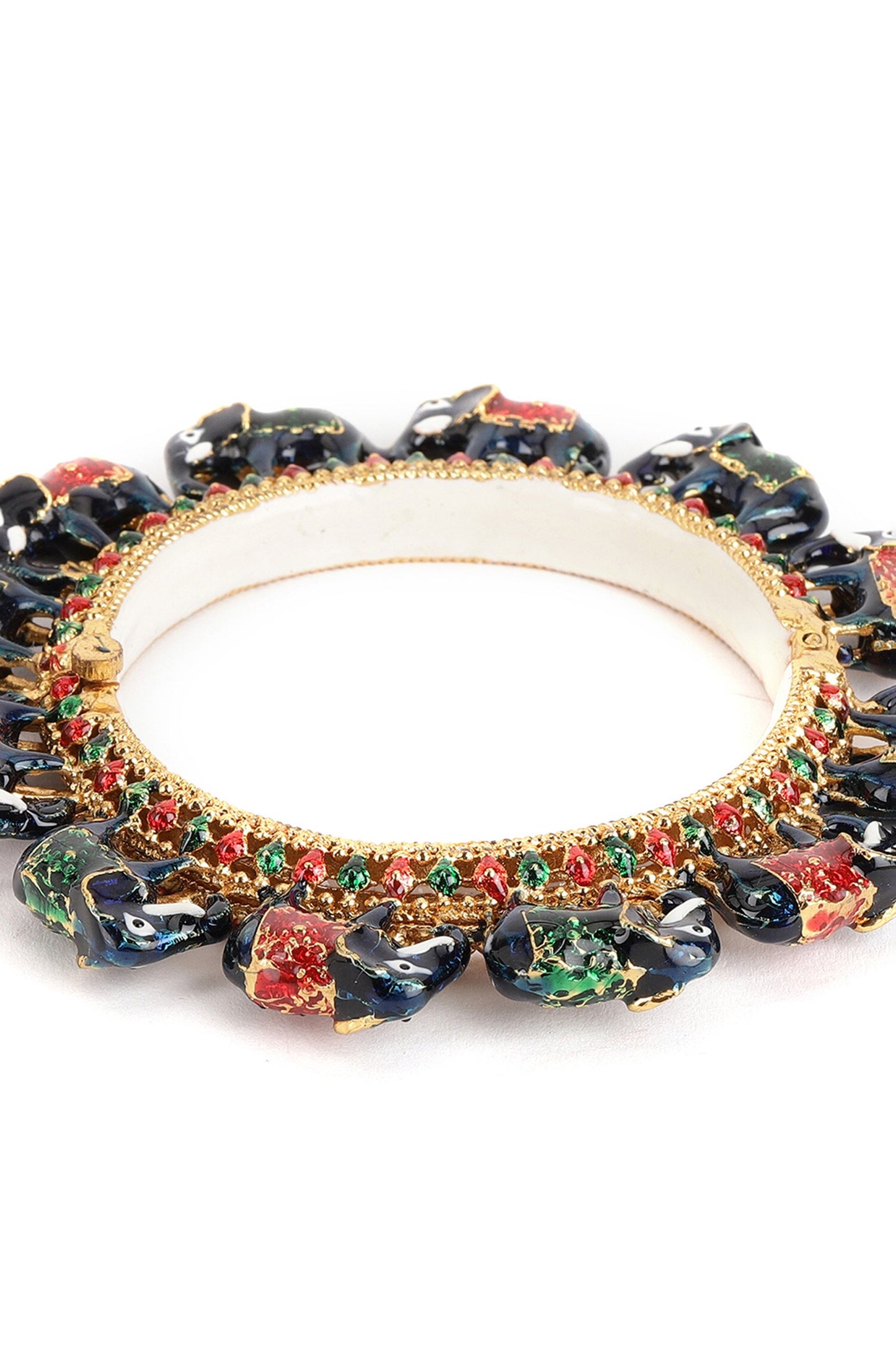 Elephant Motif Meenakari Work Bangle - Single Pc 