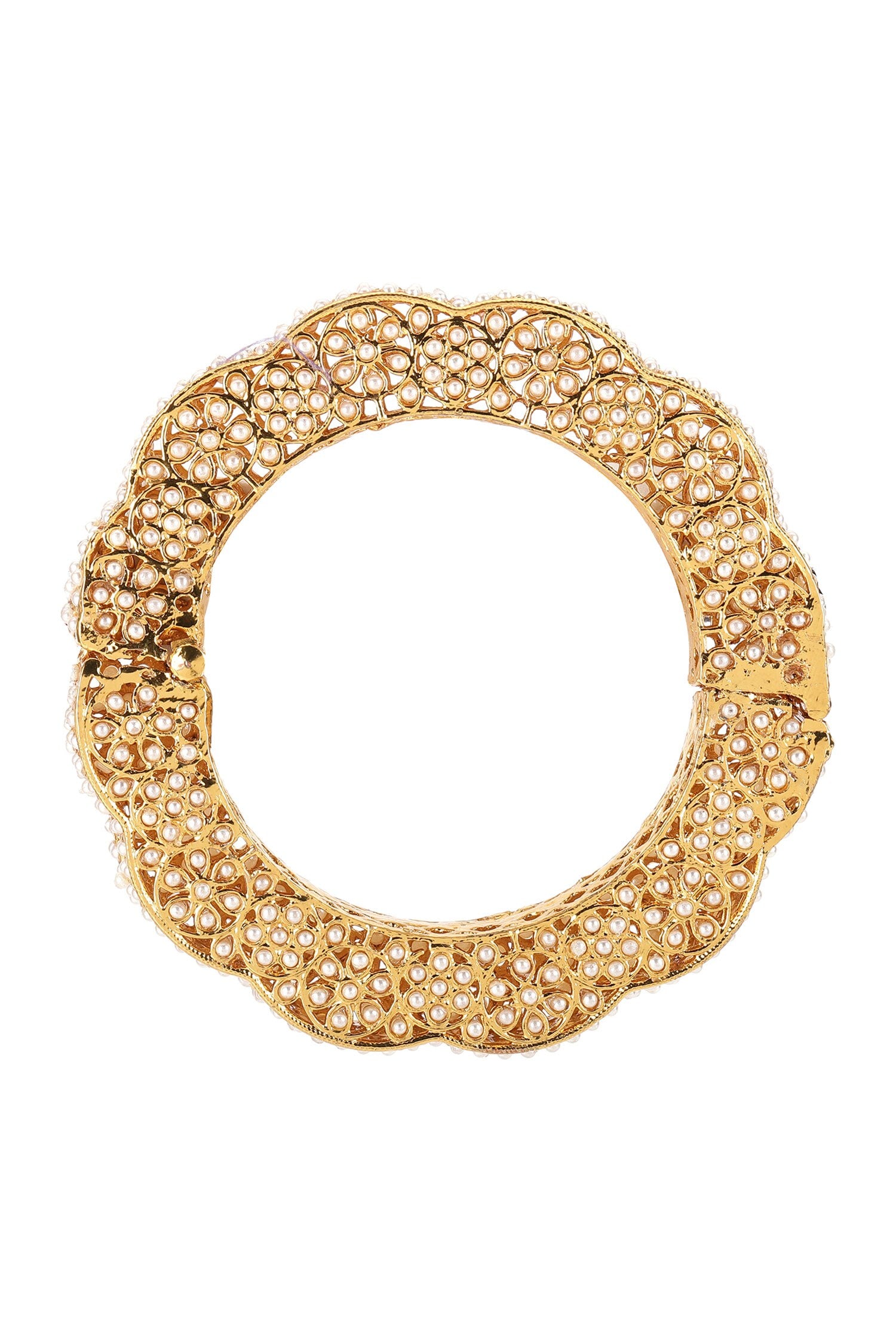 Handcrafted Pearl Embedded Bangle - Single Pc 