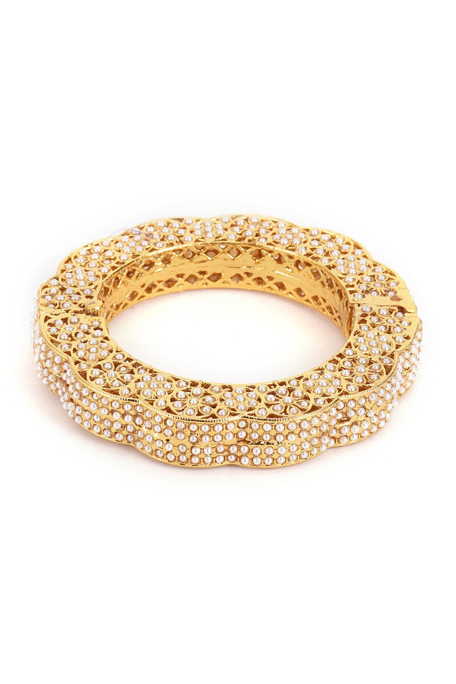Handcrafted Pearl Embedded Bangle - Single Pc 