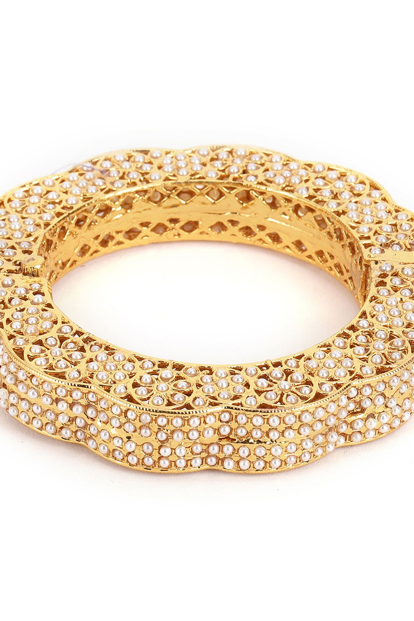 Handcrafted Pearl Embedded Bangle - Single Pc 