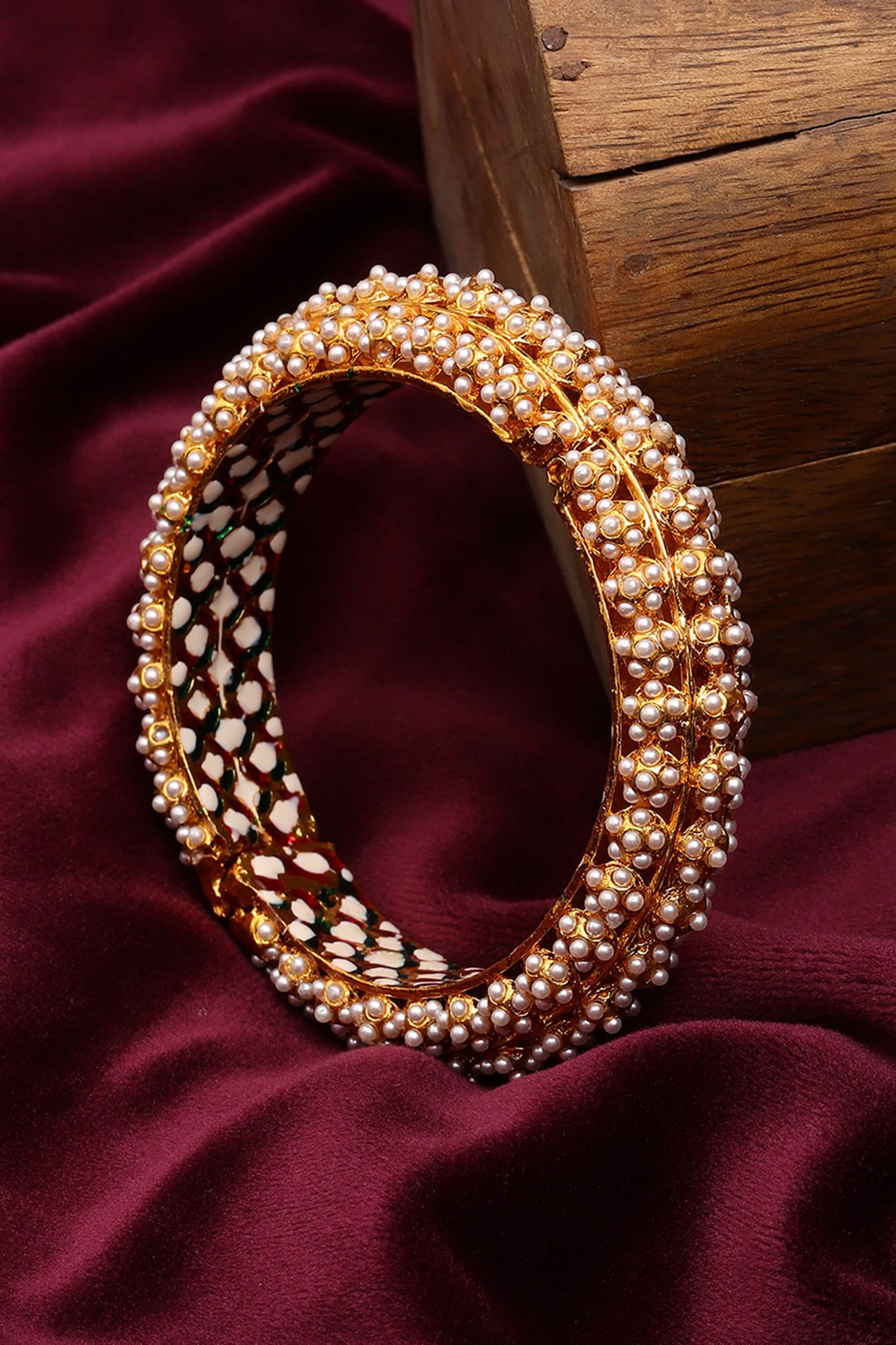 Handcrafted Pearl Studded Bangle - Single Pc 