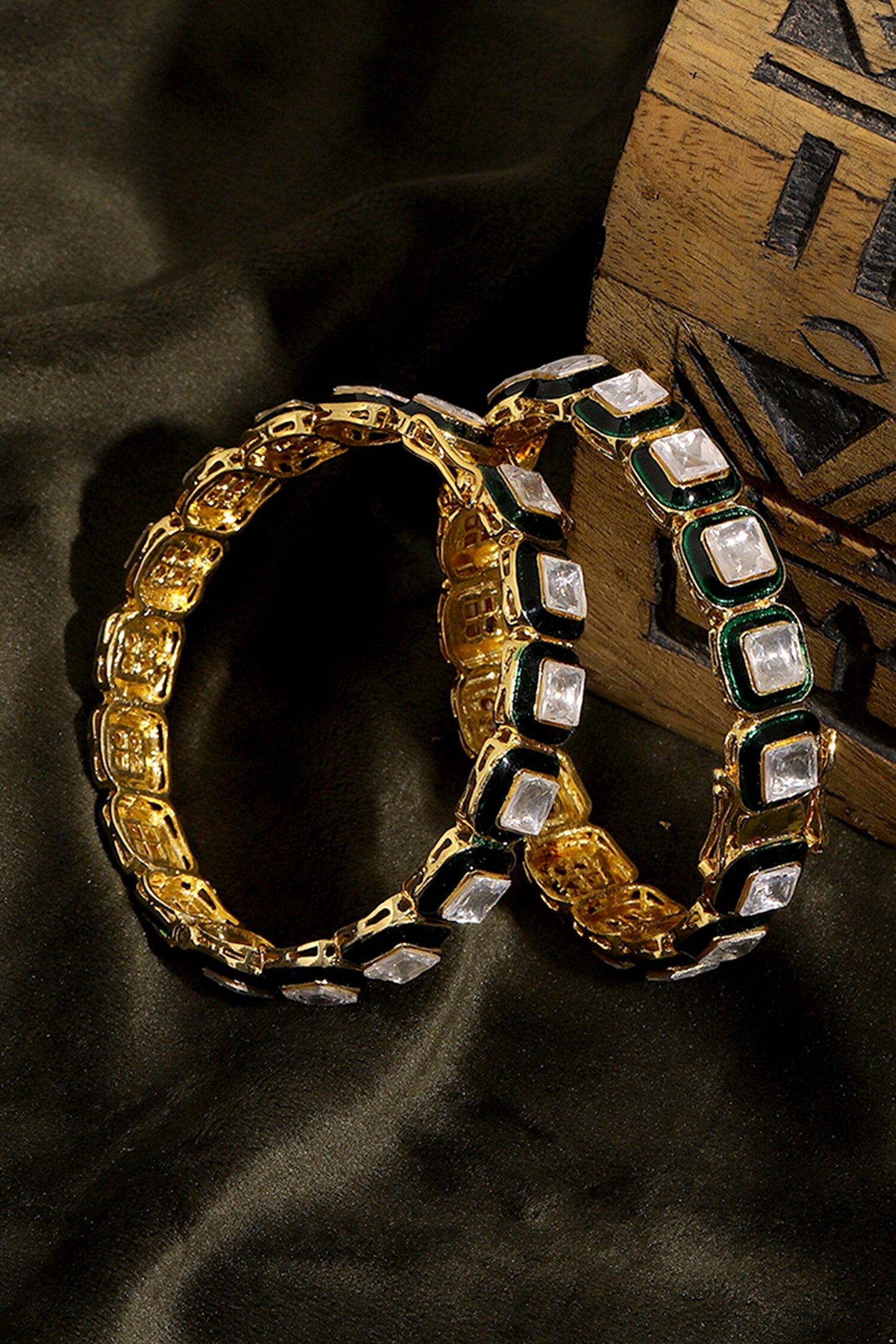 Kundan Embellished Bangle - Single Pc 