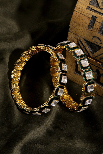 Kundan Embellished Bangle - Single Pc 