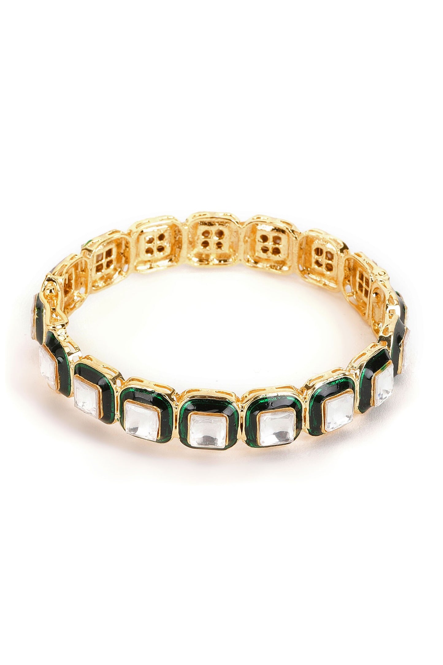 Kundan Embellished Bangle - Single Pc 