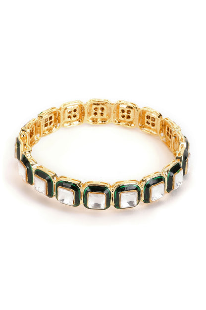Kundan Embellished Bangle - Single Pc 