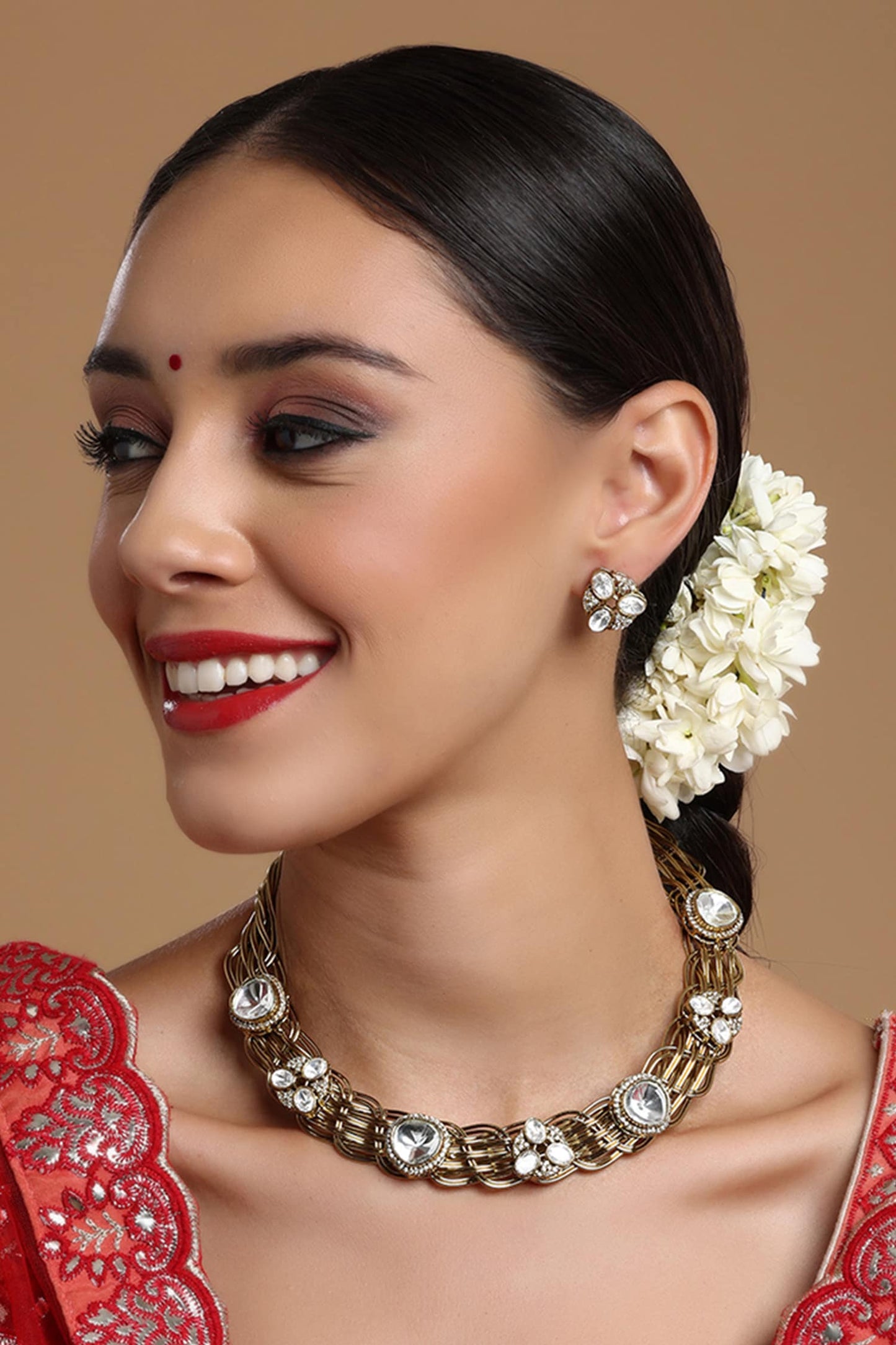 Interwoven Polki Hasli Choker Set 