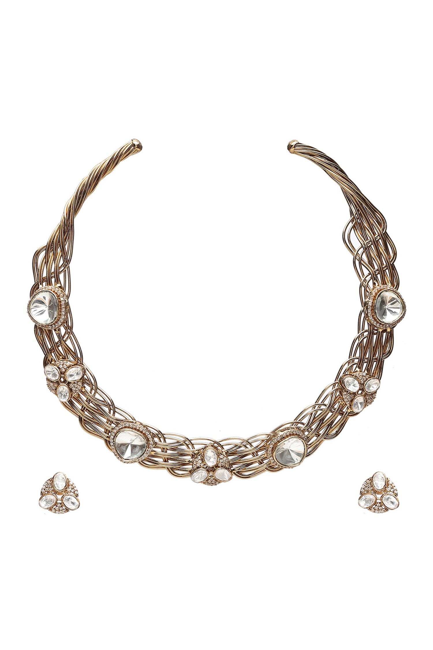 Interwoven Polki Hasli Choker Set 
