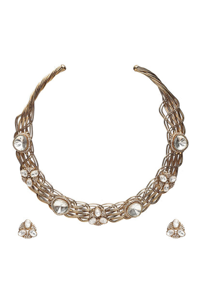 Interwoven Polki Hasli Choker Set 