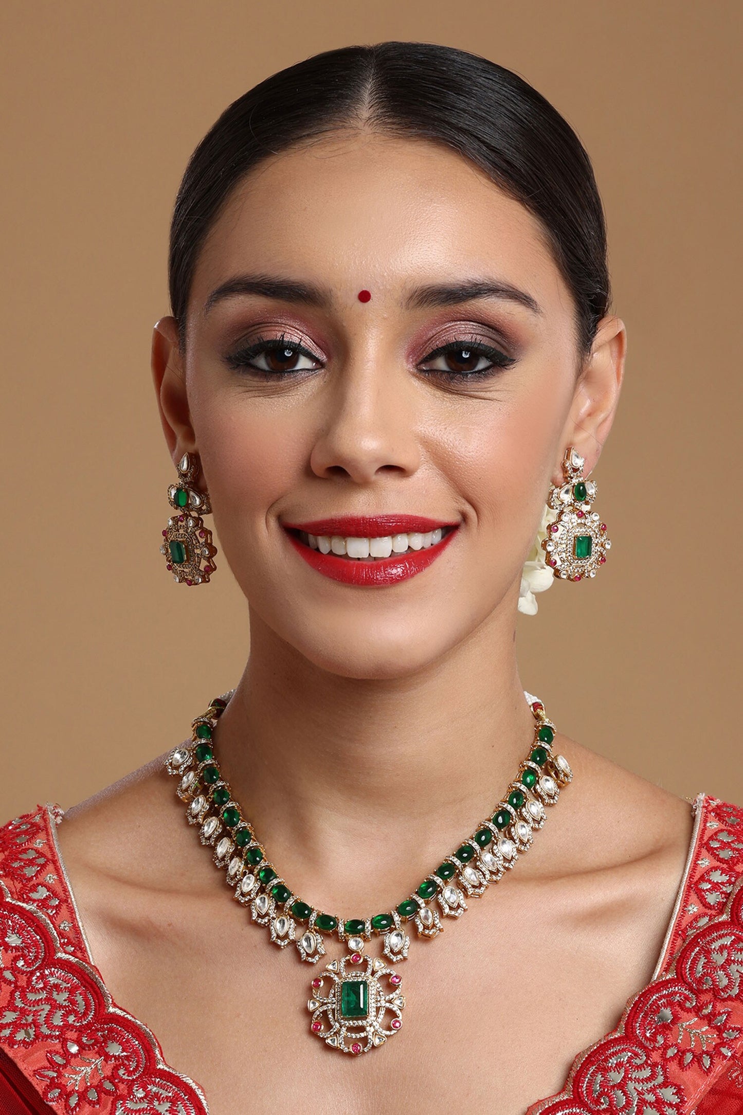 Semi Precious Stone Embellished Necklace Set 