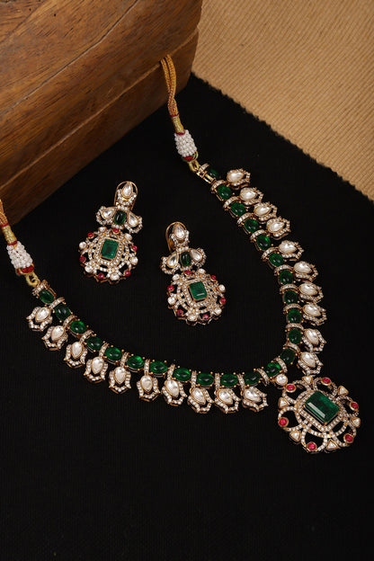 Semi Precious Stone Embellished Necklace Set 