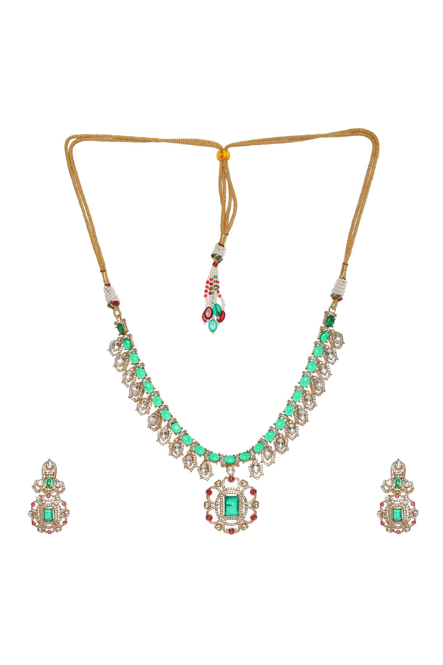 Semi Precious Stone Embellished Necklace Set 