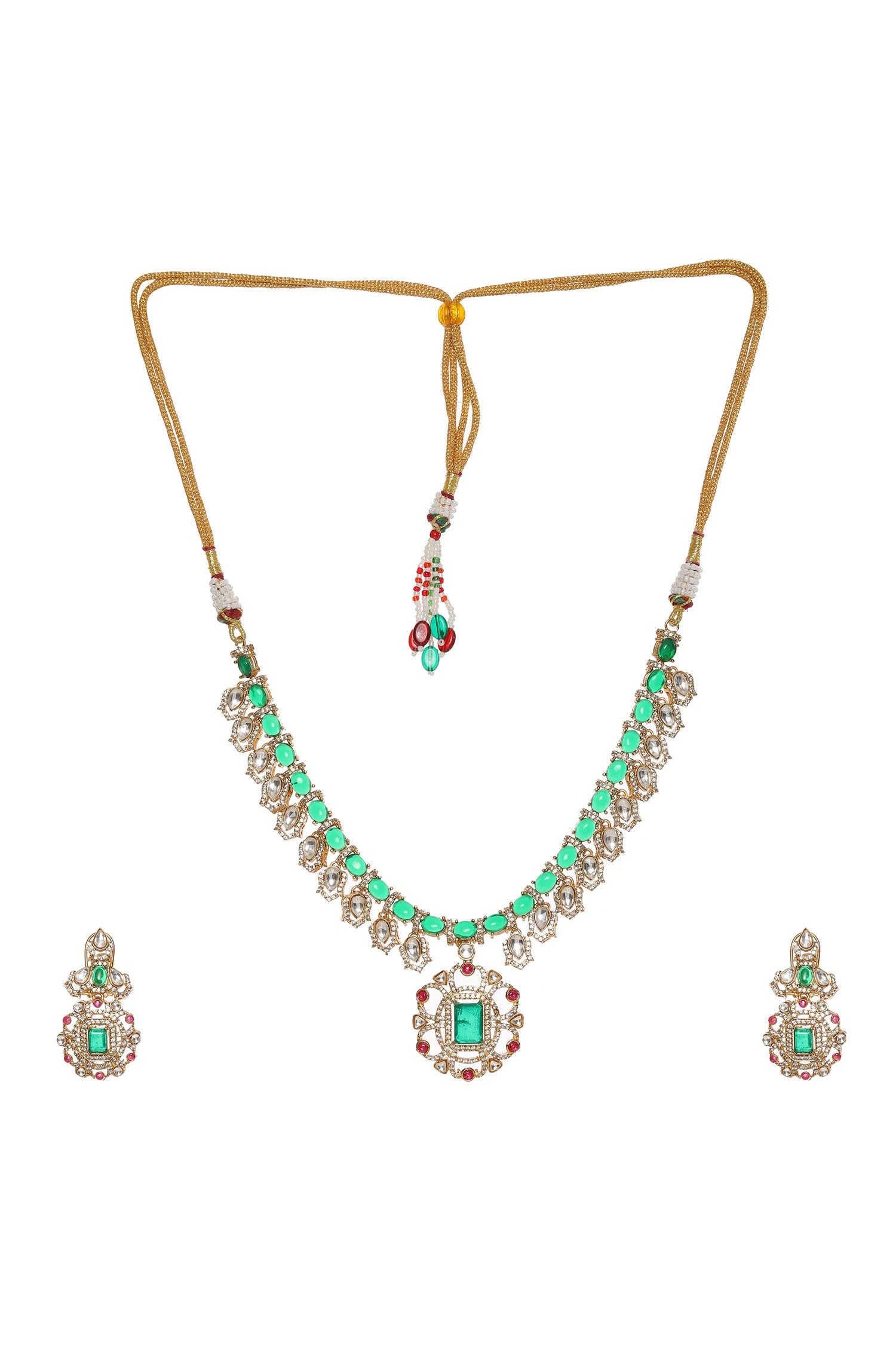 Semi Precious Stone Embellished Necklace Set 