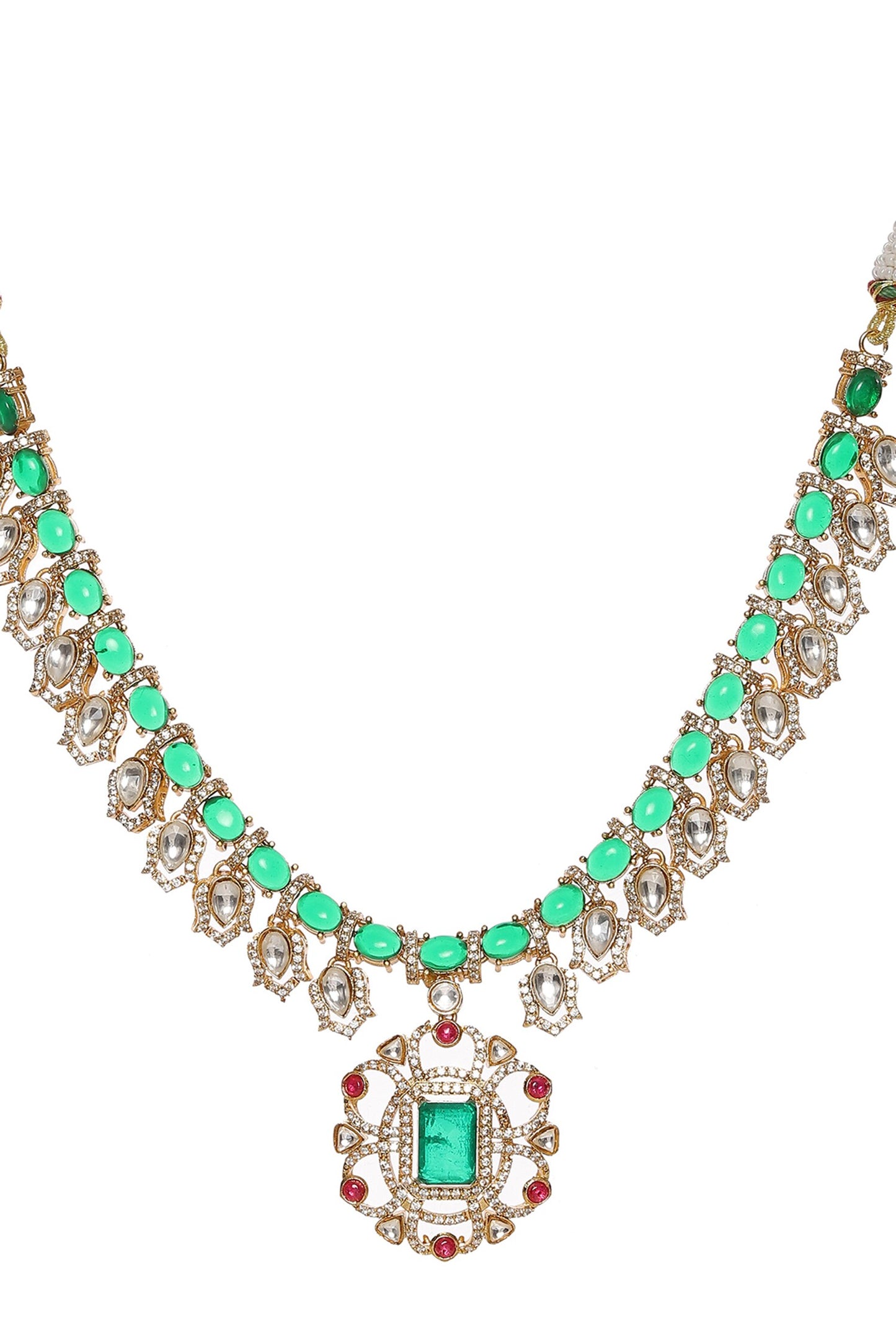 Semi Precious Stone Embellished Necklace Set 