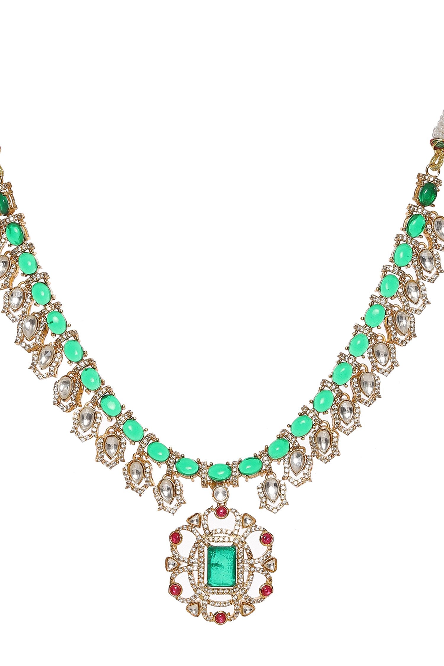 Semi Precious Stone Embellished Necklace Set 