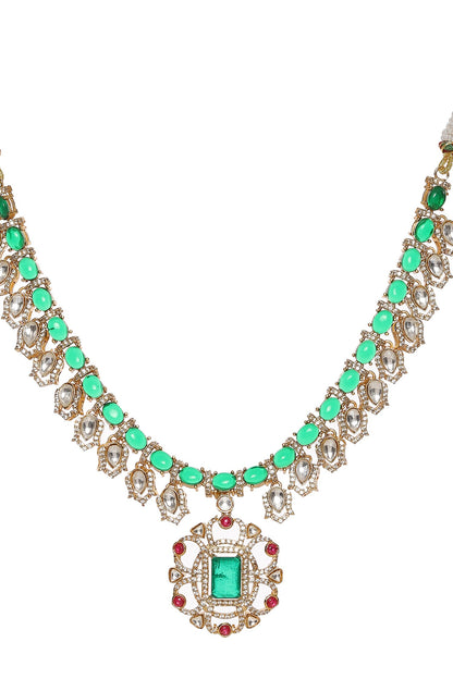 Semi Precious Stone Embellished Necklace Set 