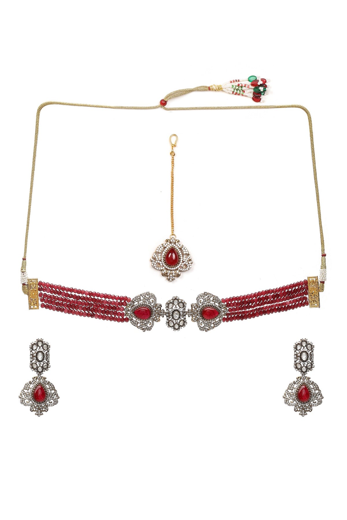 Polki Embellished Onyx Choker Set 