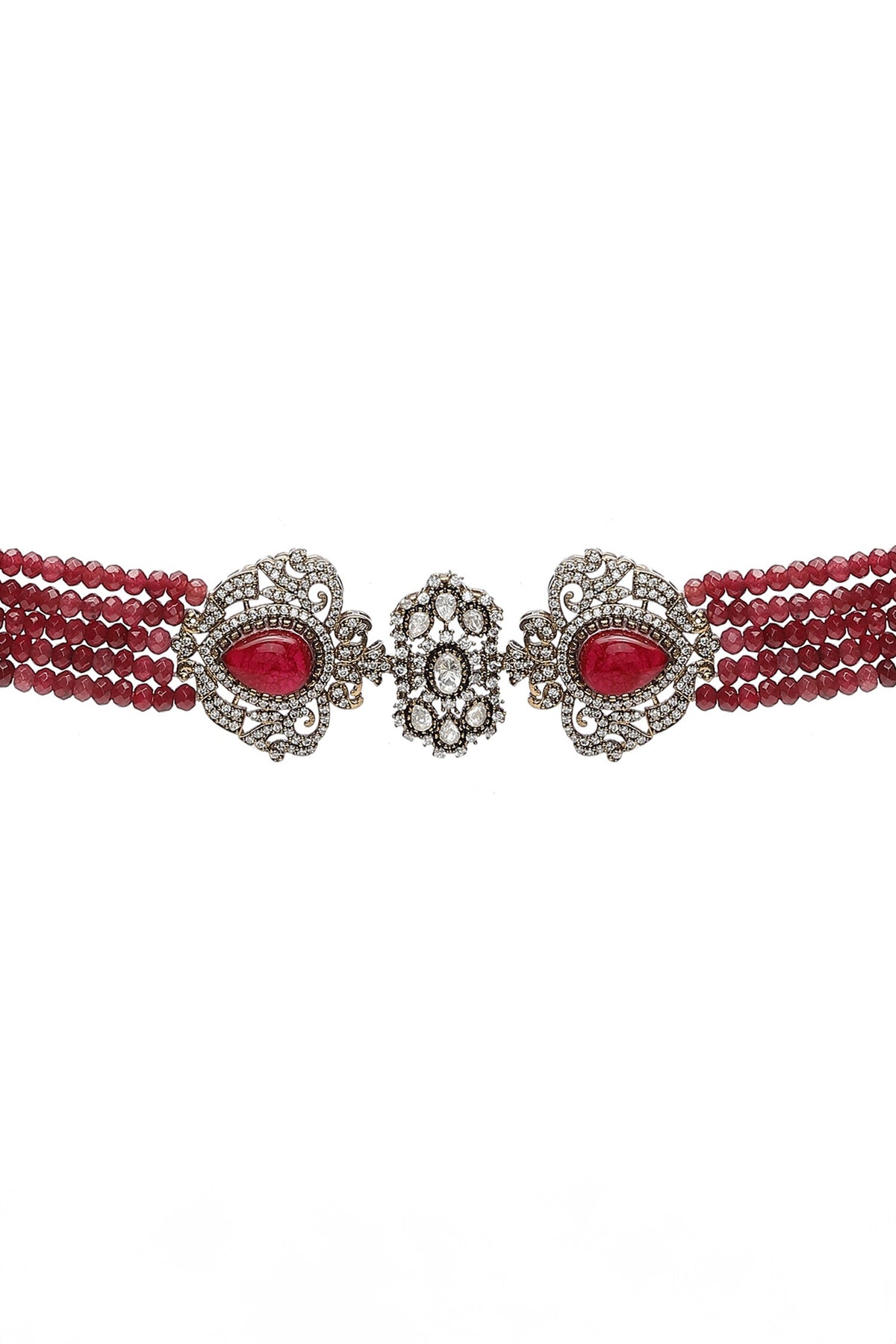 Polki Embellished Onyx Choker Set 
