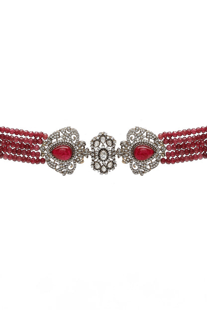 Polki Embellished Onyx Choker Set 
