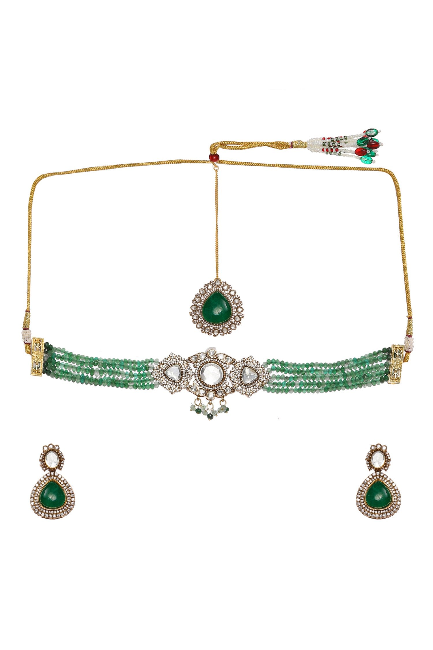 Polki Onyx Embellished Choker Set 