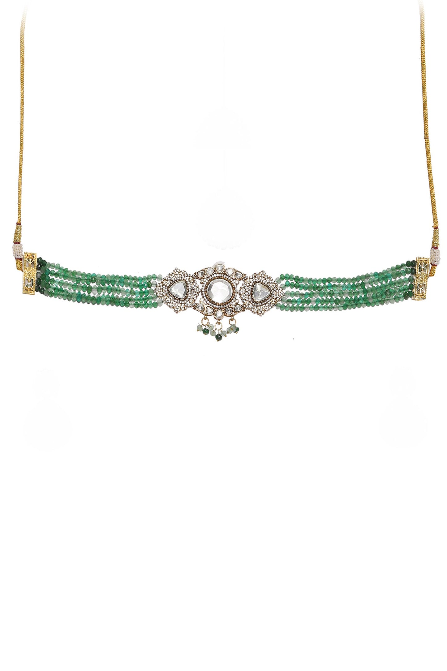 Polki Onyx Embellished Choker Set 