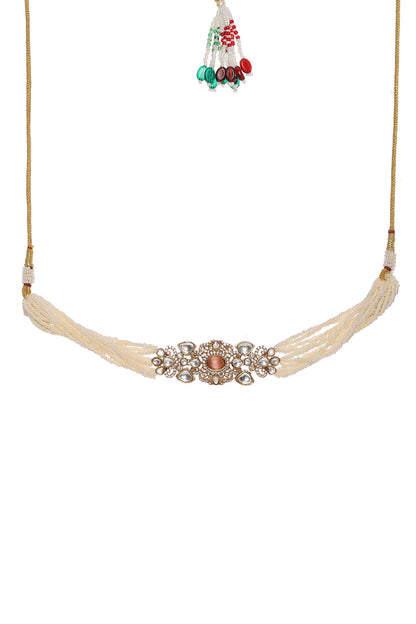 Polki Embellished Pearl Choker Set 