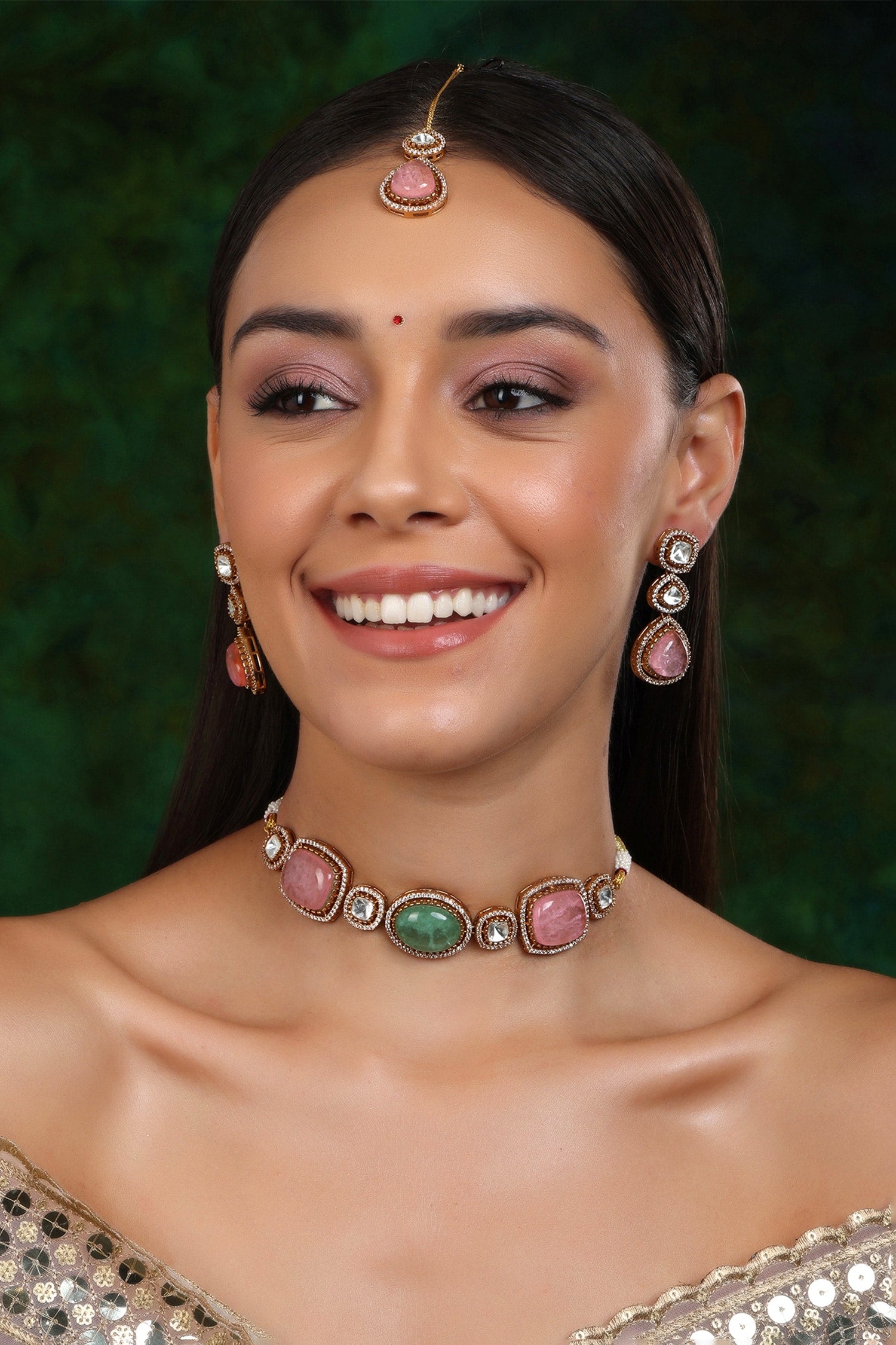 Stone Embellished Kundan Choker Set 