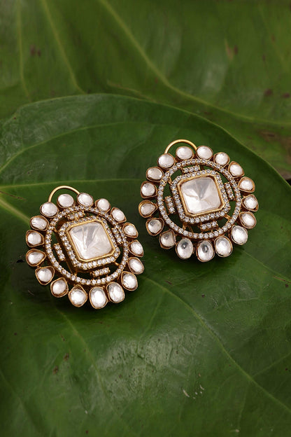 Phool Kundan Embellished Studs 