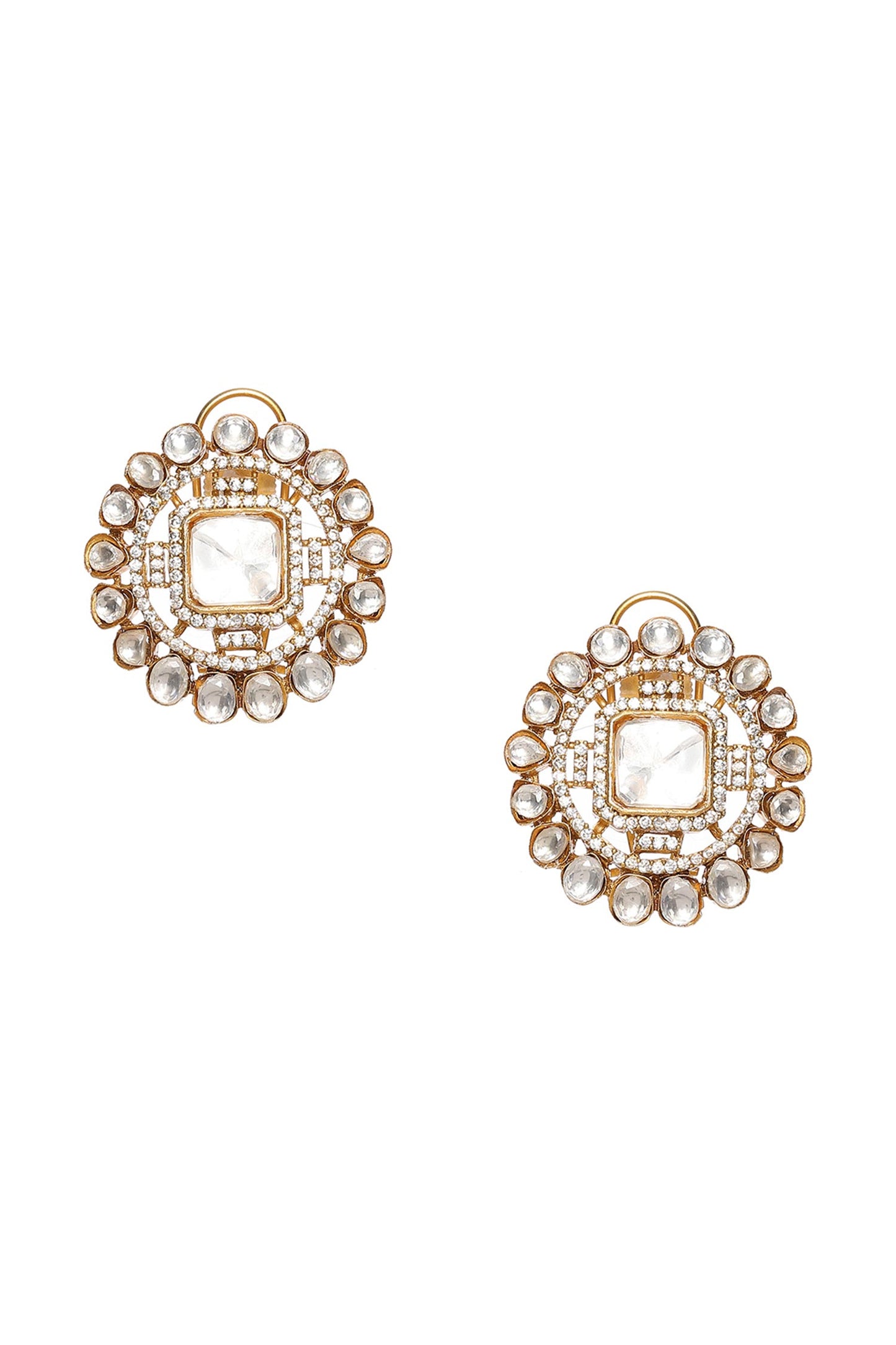 Phool Kundan Embellished Studs 