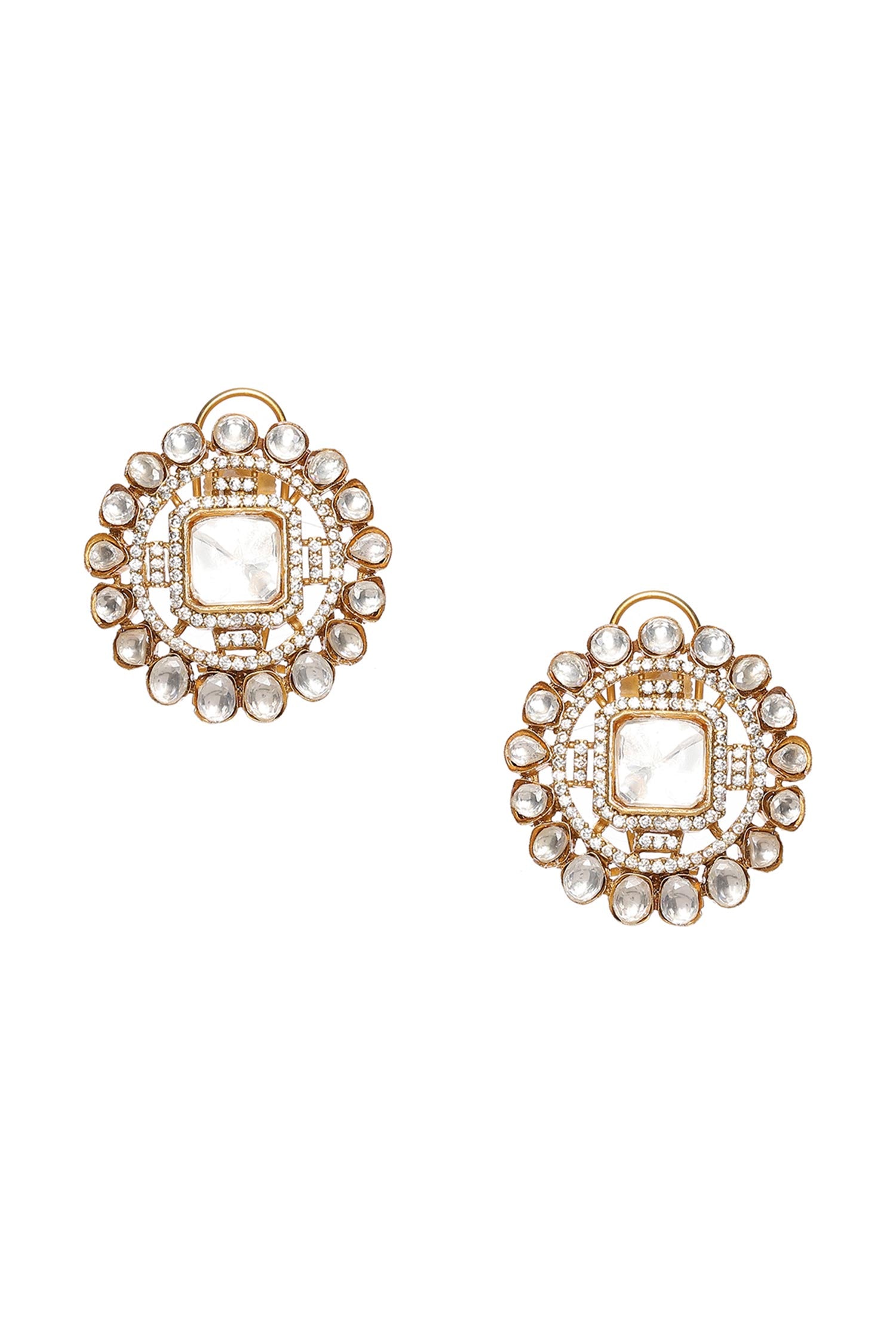 Phool Kundan Embellished Studs 