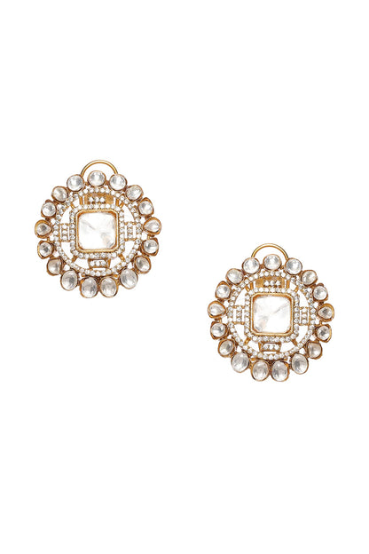 Phool Kundan Embellished Studs 