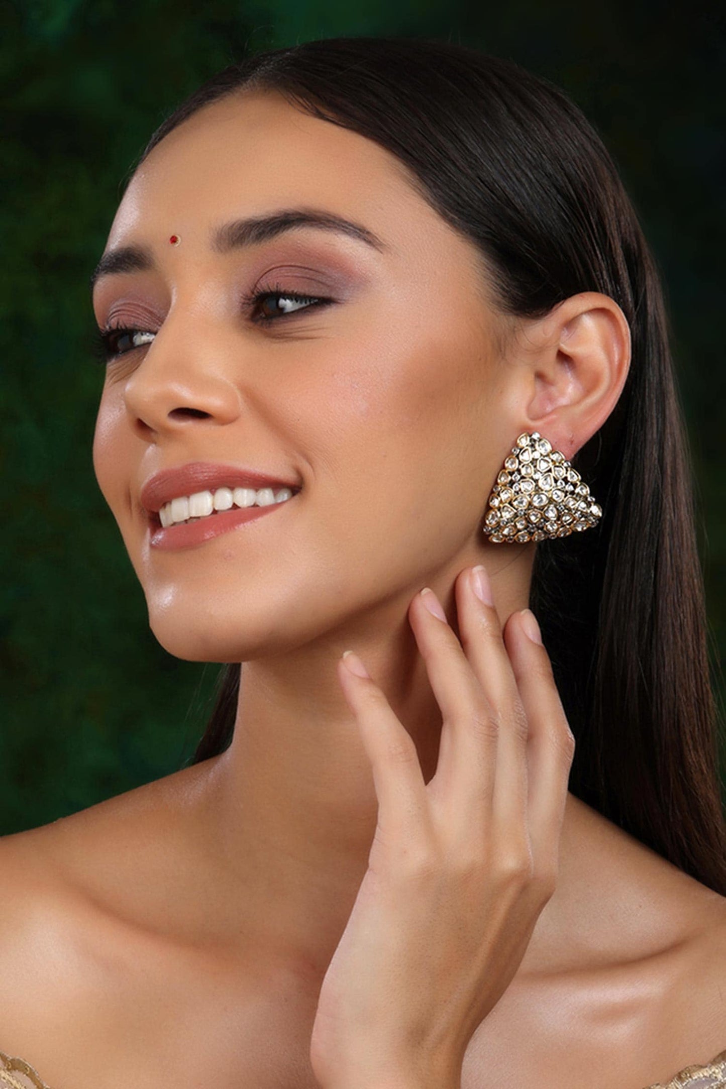 Kundan Prism Dual Toned Studs 
